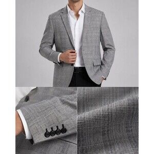 Express men's male grey blazer tuxedo suit tailored jacket 40R size M
